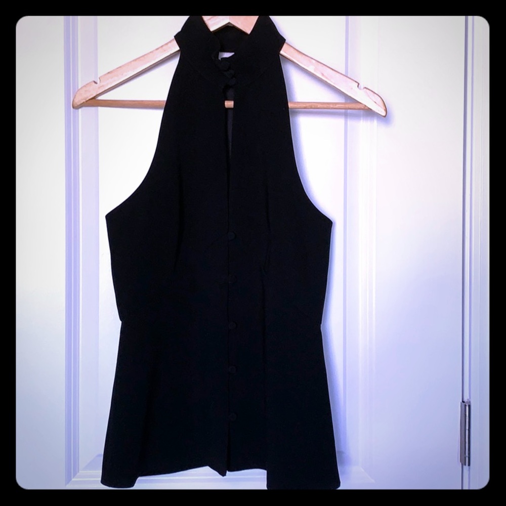 Cinq a Sept High Neck Button Up Blouse